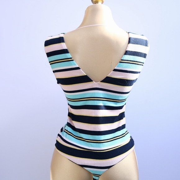 AFRM Retro Bodysuit, Stripes, Medium - Picture 3 of 6